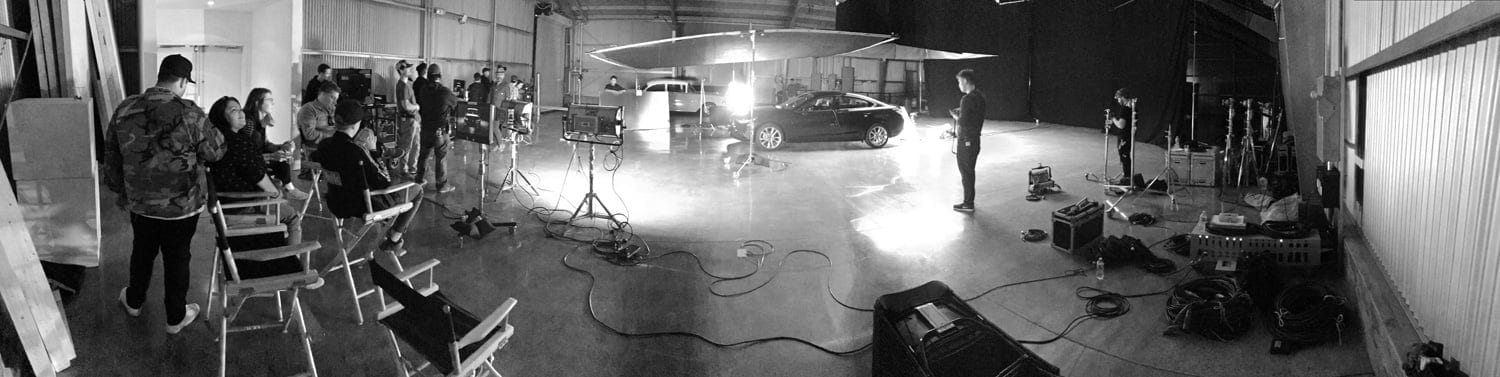 The Lyft crew (left)&nbsp;takes a quick break while the next shot is setup for the launch video.&nbsp;